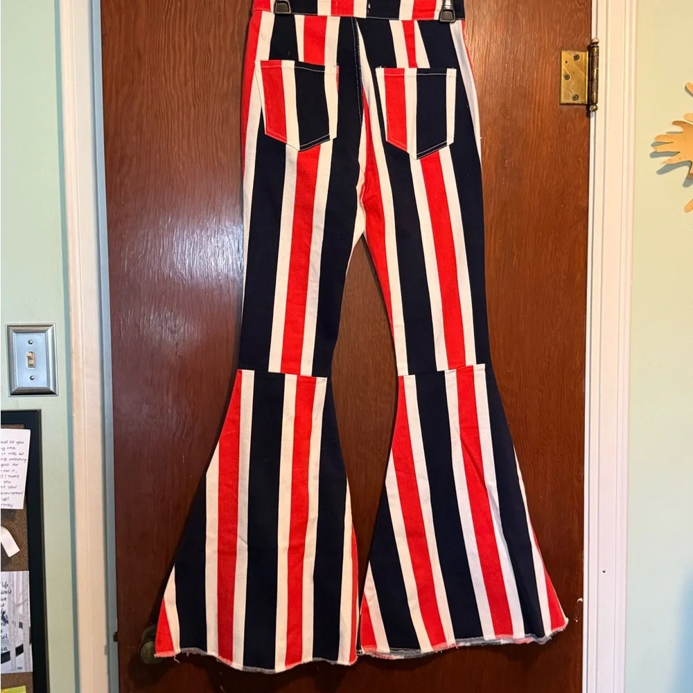 Peach Love NWOT Full of Pride Flare Pants in Red, White, and Blue size small - Picture 11 of 15